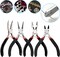 4 Pack Jewelry Pliers Jewelry Making Pliers Tools Kit with Needle Nose Pliers/Chain Nose Pliers, Round Nose Pliers, Bent Nose Pliers Wire Cutters for Wire Wrapping Earring Craft Making Supplies,Black